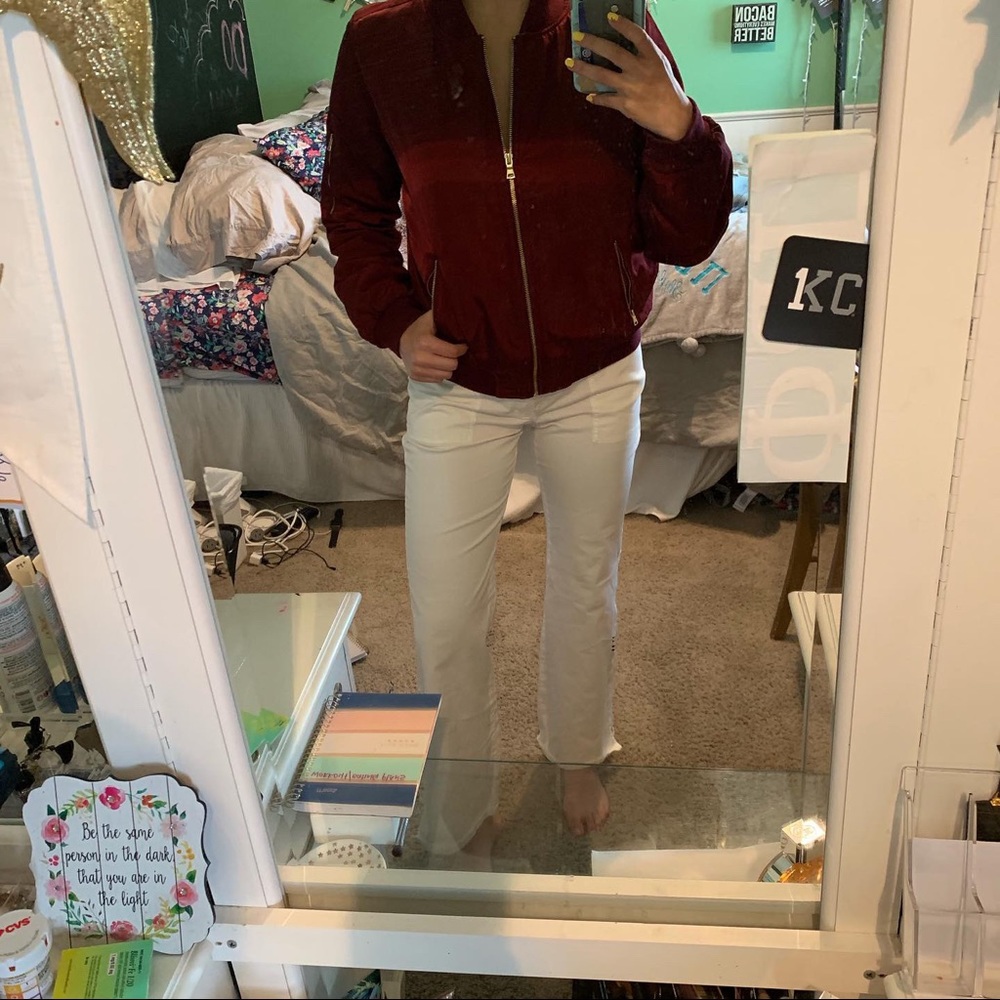 Kendall & Kylie maroon bomber jacket